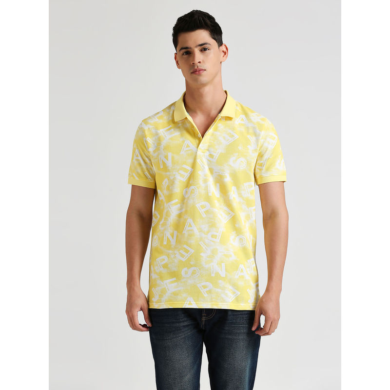 Pepe Jeans Rasmus All Over Printed Summer Polo T-Shirt Yellow (M)