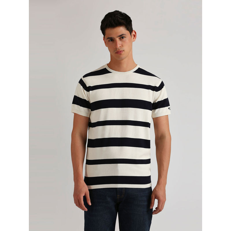 Pepe Jeans Ennis Summer Striper Knitted T-Shirt Navy Blue (L)
