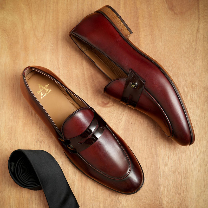 Arrow Men Auckland 2 - 0 Burgundy Slip Ons (UK 9)