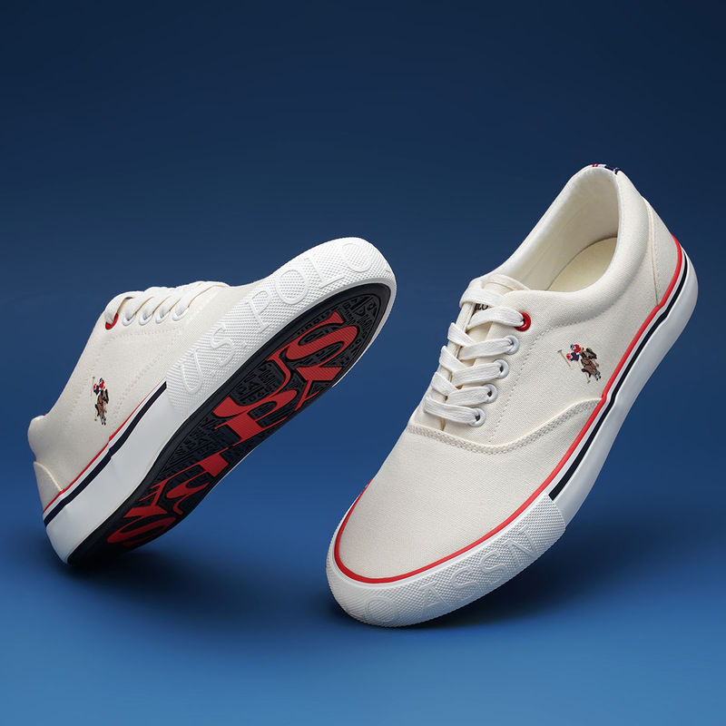 U.S. POLO ASSN. Men Beige CLYDE Sneaker (UK 7)