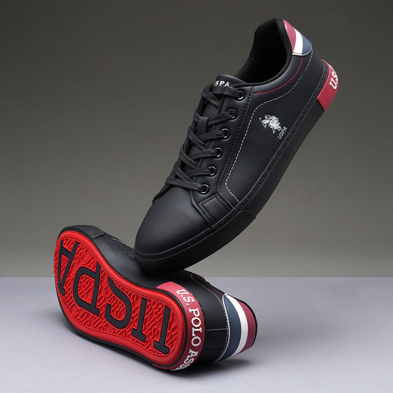 U.S. POLO ASSN. Men Rojas 2.0 Black Sneaker (UK 8)
