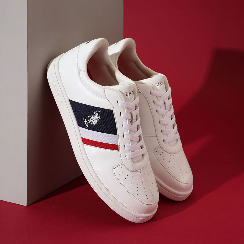 U.S. POLO ASSN. Men Aion White All Day Sneakers (UK 6)