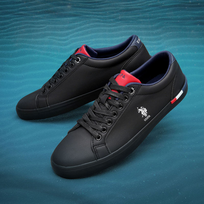U.S. POLO ASSN. Men Anton 2.0 Black Sneakers (UK 8)