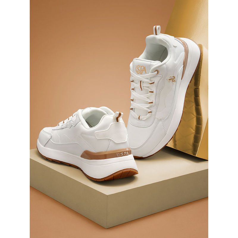 U.S. POLO ASSN. Women Cassey White Sneakers (UK 3)