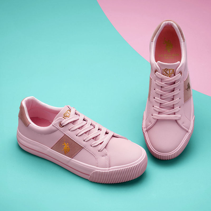 U.S. POLO ASSN. Women Ronnie Light Pink Sneakers (UK 7)