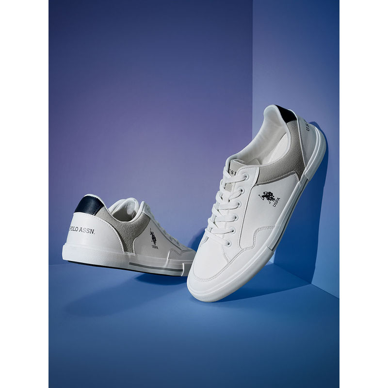 U.S. POLO ASSN. Men HAMPTON White Sneaker (UK 7)