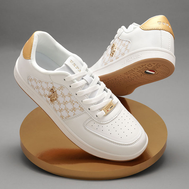 Us polo outlet assn white sneakers