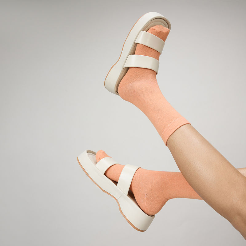 MIXT by Nykaa Fashion Off White Dual Strap Flatforms (EURO 36)