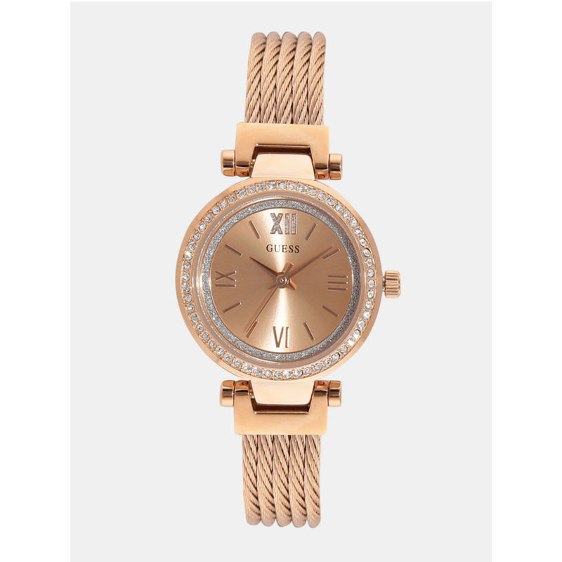 Buy Guess W1009L3 Round Gold Dial Analog Watch Online