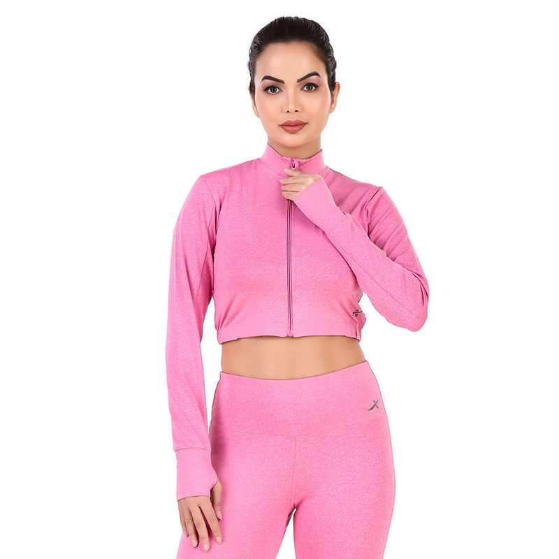 Vector X Pink Womens Dry Fit Workout Sports Gym Jacket (S)