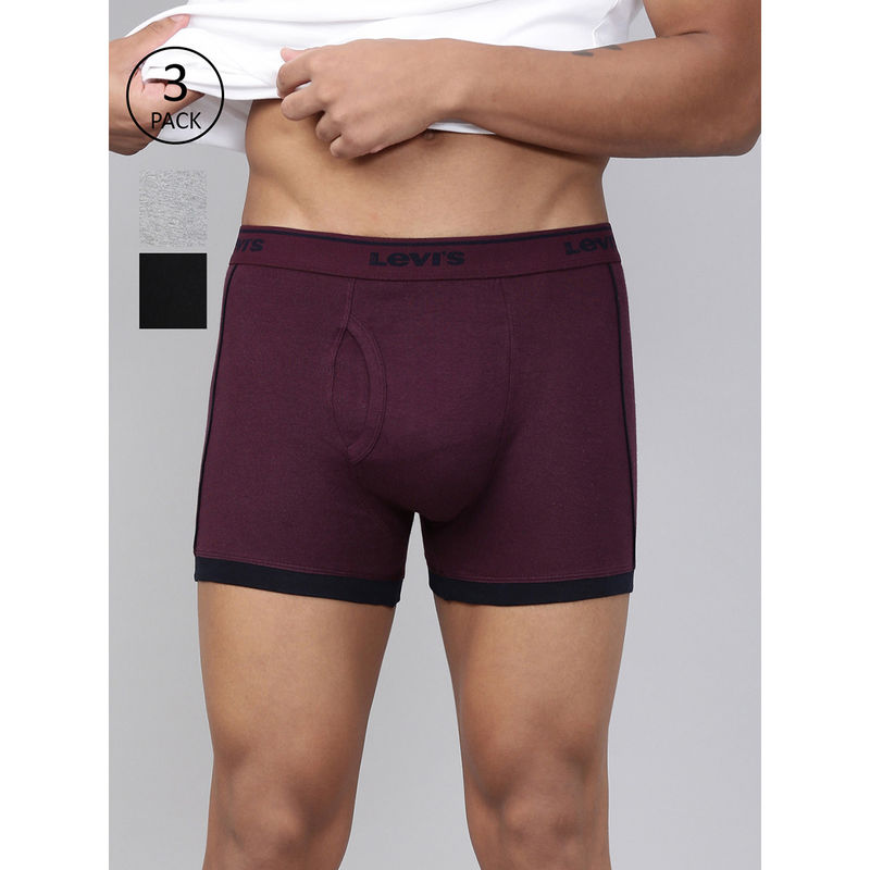Levi's Style 007A Cnt Boxer Brief for Men with Comfort & Smart Skin Technology (Set of 3) (S)