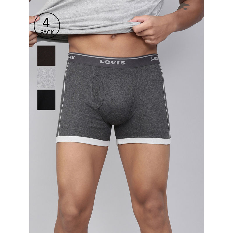 Levi's Style# 007 Cnt Boxer Brief for Men with Comfort & Smart Skin Technology (Set of 4) (XL)