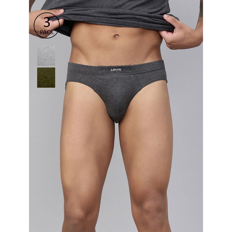 Levi's Style# 011 Comfort Brief for Men with Comfort & Smart Skin Technology (Set of 3) (S)
