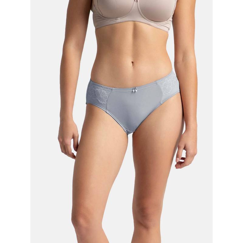 Jockey 1874 Women Full Coverage Soft Touch Microfiber Elastane Hipster - Lilac Grey (L)