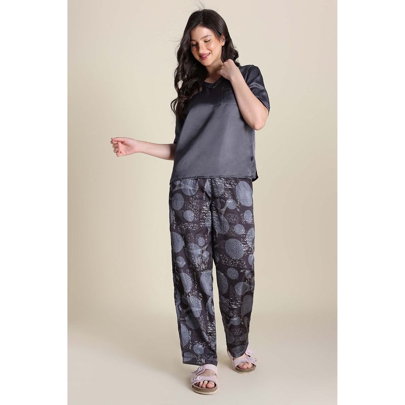 Zivame Emily In Paris Satin Nightsuit - Vapor (M)