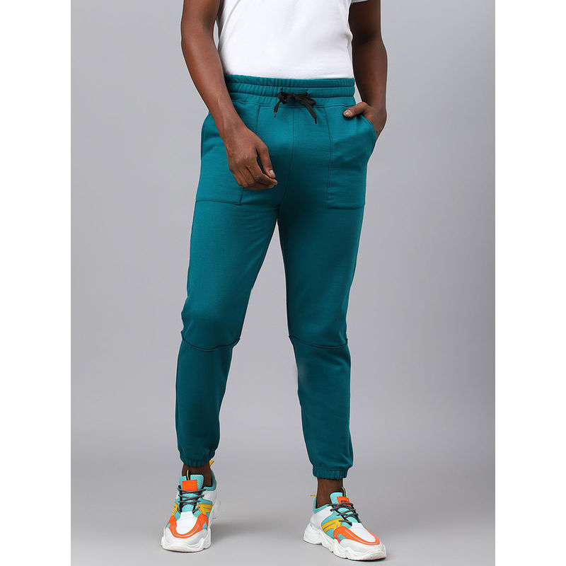 Fitkin Men Teal Cargo Fleece Joggers (S)