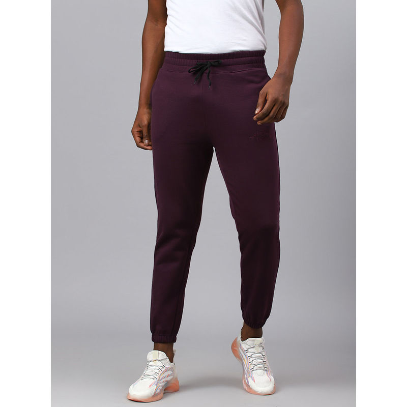 Fitkin Men Purple Regular Fleece Joggers (L)