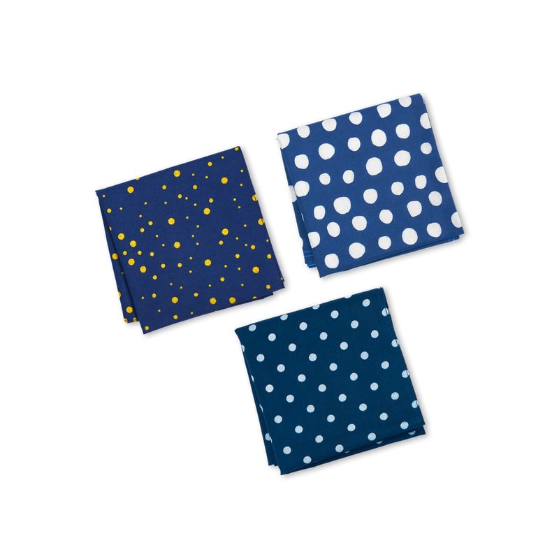 Buy hexafun 100 Perc Organic Cotton Mens Hankies, Pack of 3, Polka Dots