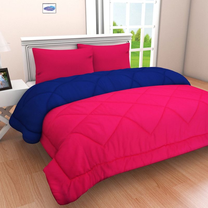 The Home Story Micro Cotton Red & Blue Reversible King Size Comforter