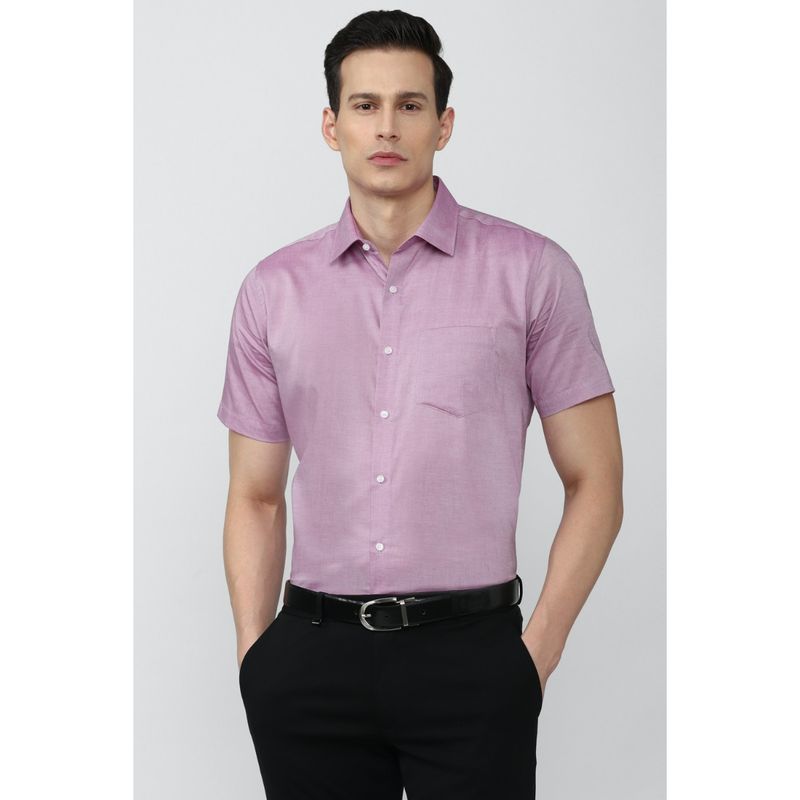 Van Heusen Solid Purple Shirt (39)