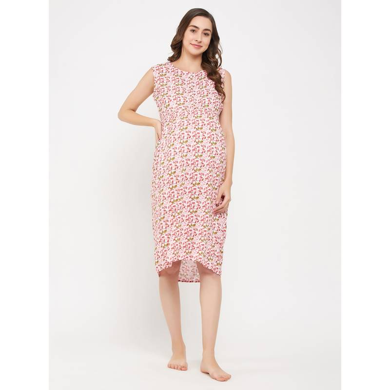 Clovia Rayon Printed Short Night Dress (M)
