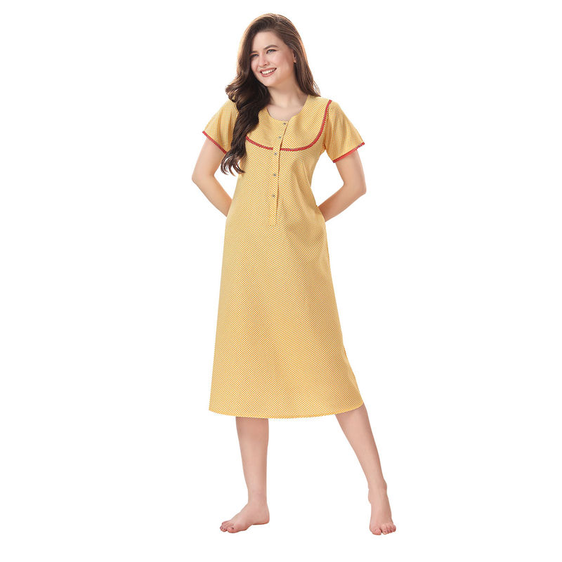 PIU Women's Premium Maternity Nighty Yellow (M)
