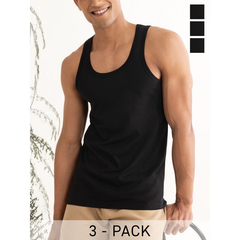 DaMENSCH Round Neck Neo-Cotton Anti-Microbial Innerwear Vest (Pack of 3) (XL)