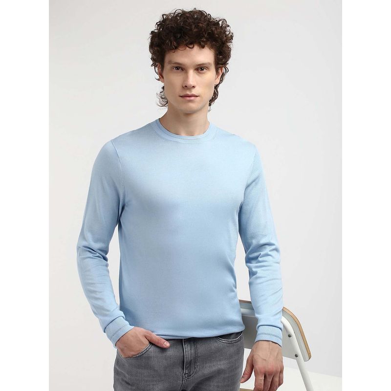 Tommy Hilfiger Dc Cotton Lyocell Blue Sweater (2XL)