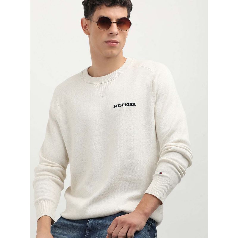 Tommy Hilfiger Speckled Mouline Beige Sweater (2XL)