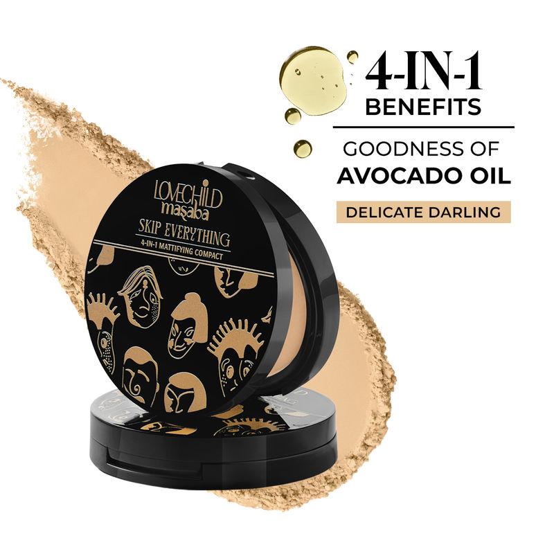 LoveChild Masaba Skip Everything Mattifying Compact - Delicate Darling