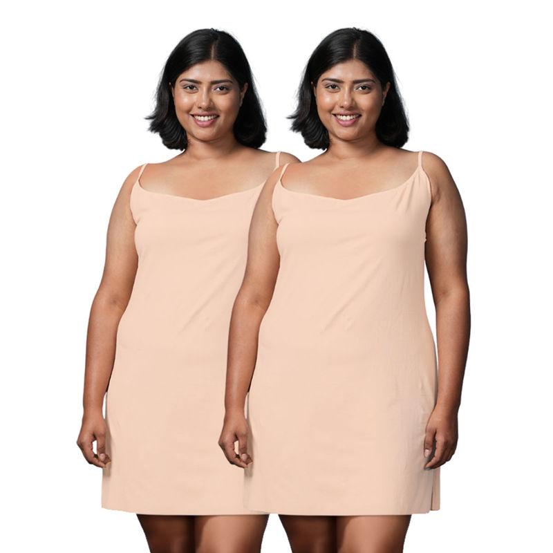 Adira Beige Plus Size Kurti Camisole (Pack of 2) (3XL)
