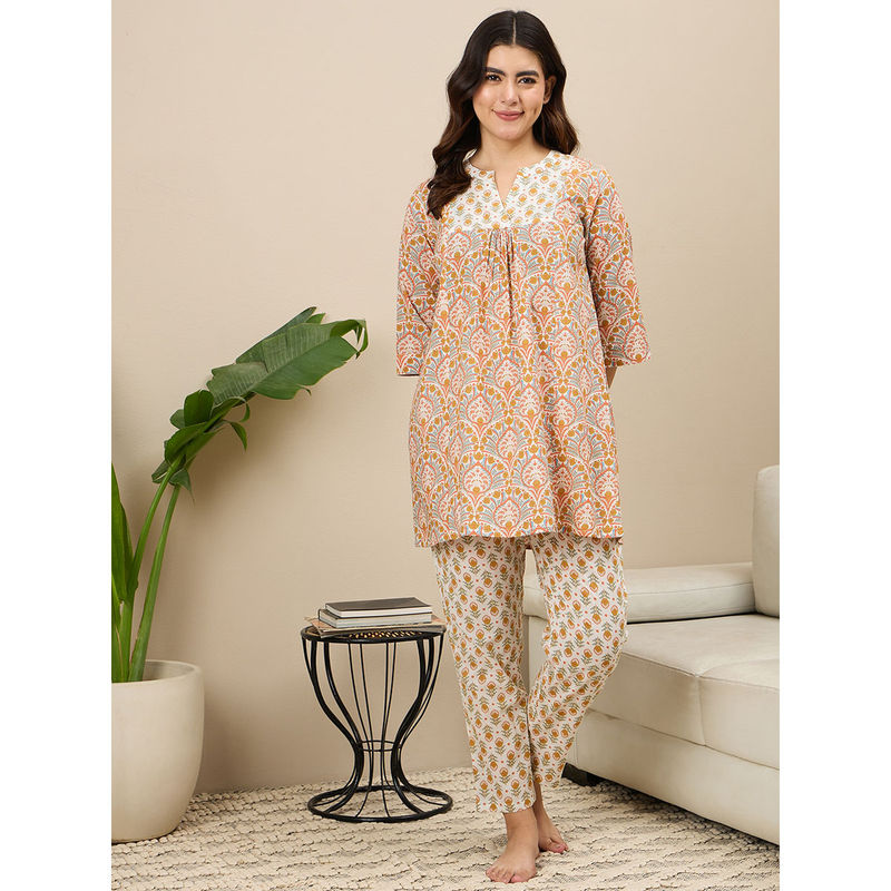 July Nightwear Cotton Kurti With Pyjama For Women (Set of 2) (M)