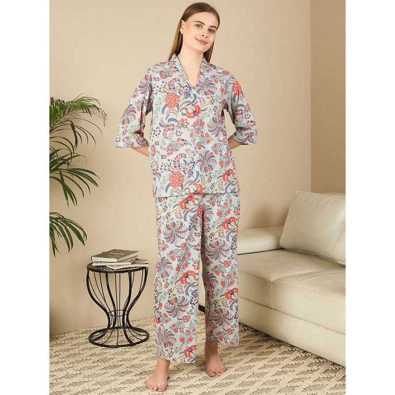 July Nightwear Cotton Short Kurti With Pyjama For Women (Set of 2) (M)