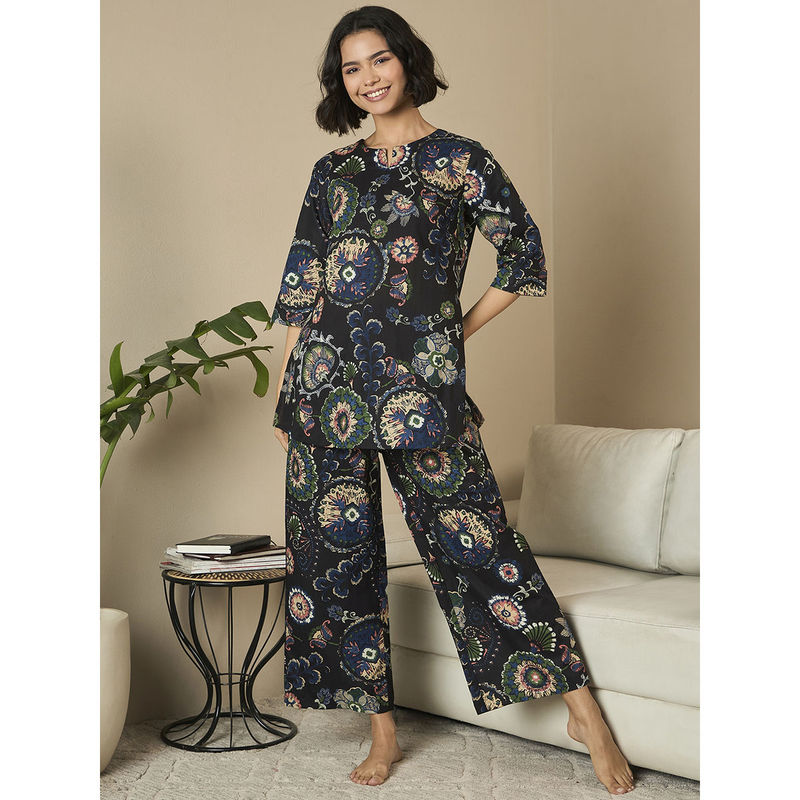July Nightwear Cotton Kurti With Pyjama For Women (Set of 2) (XL)