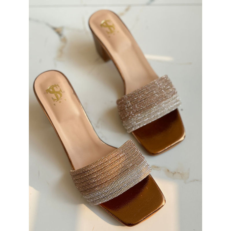 Shoe that fits you Copper Embellished Heels (EURO 37)