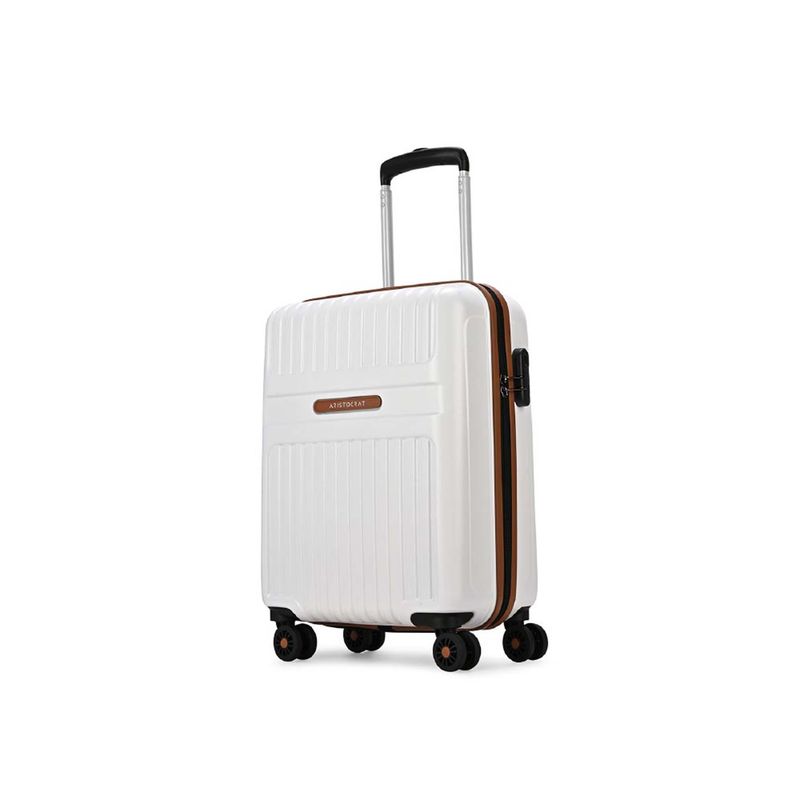 Aristocrat Atlas White Combination Lock Hard Check In Trolley Bag (L)