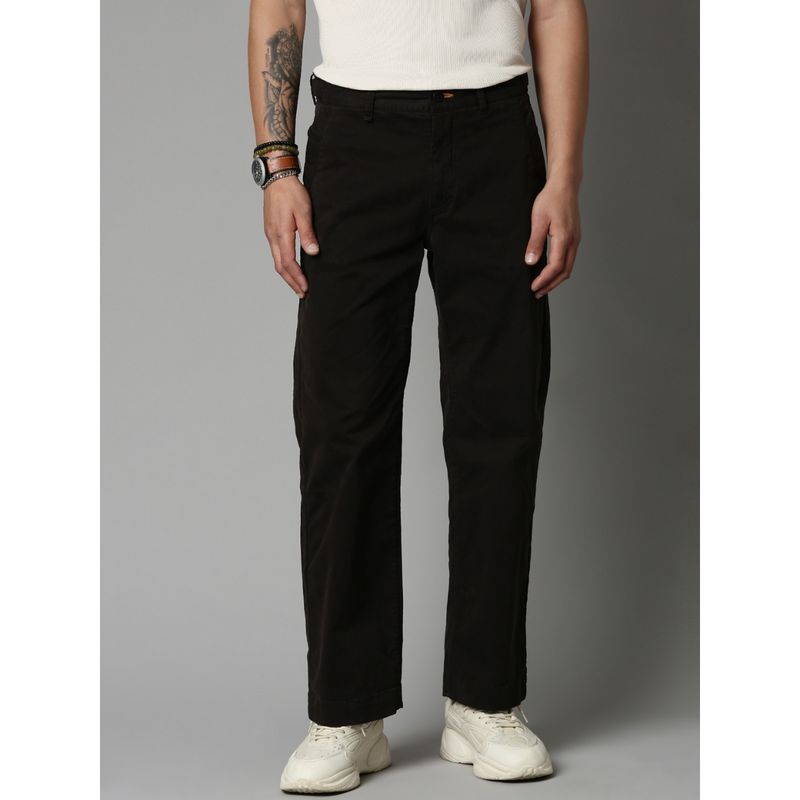 BREAKBOUNCE Black Overdyed Straight Fit Trouser (30)