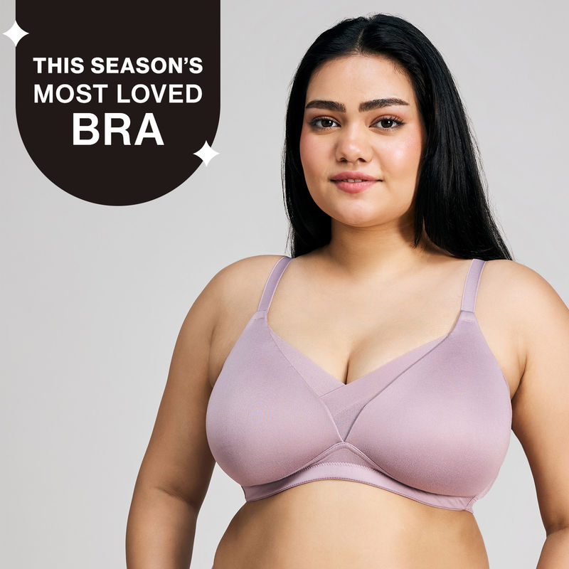 Nykd By Nykaa Infinity Edge Perfect Shaping Padded Non Wired T-Shirt Bra NYB202 Elderberry (42C)