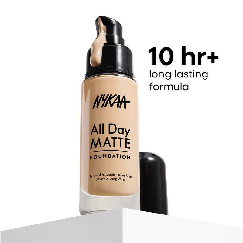 Nykaa All Day Matte Long Wear Liquid Foundation For Normal To Combination Skin - Beige 06