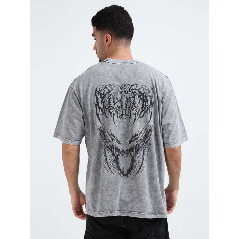 RHINO CULT Men Grey Light Acid Graphic Printed T-shirt (S)