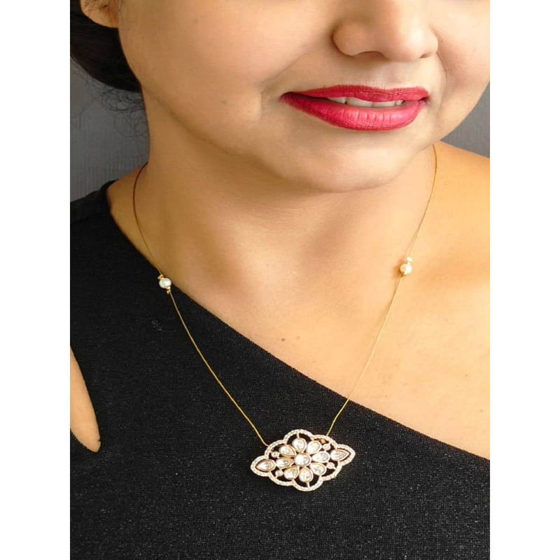 Buy GRIIHAM Premium Invisible Chain with Kundan Jadau Intricate Buy GRIIHAM Premium Invisible Chain with Kundan Jadau Intricate