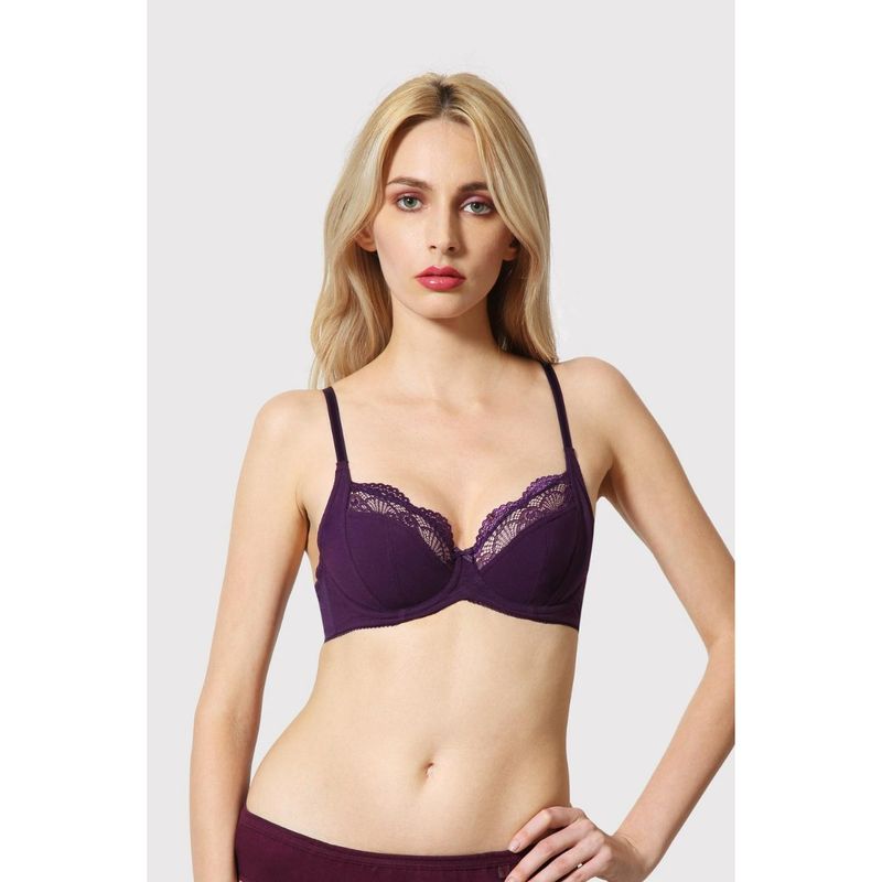 Van Heusen Woman Lingerie and Athleisure Wired Lace Tipped Antibacterial Bra (40C)