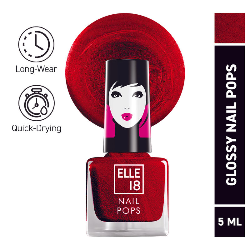 Elle 18 Nail Pops Nail Polish Glossy Finish, Quick-drying & Long Wearing - 122