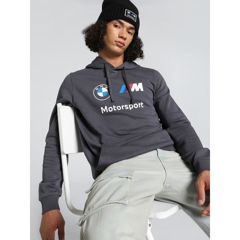 Puma Bmw Mms Essentials Ft Men Grey Hoodie (S)