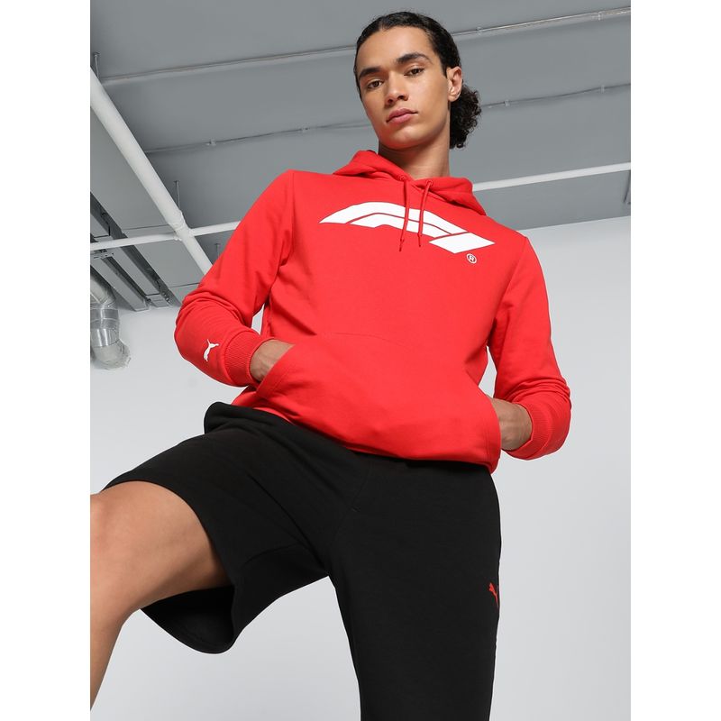 Puma F1 Essentials Logo Men Red Hoodie (S)