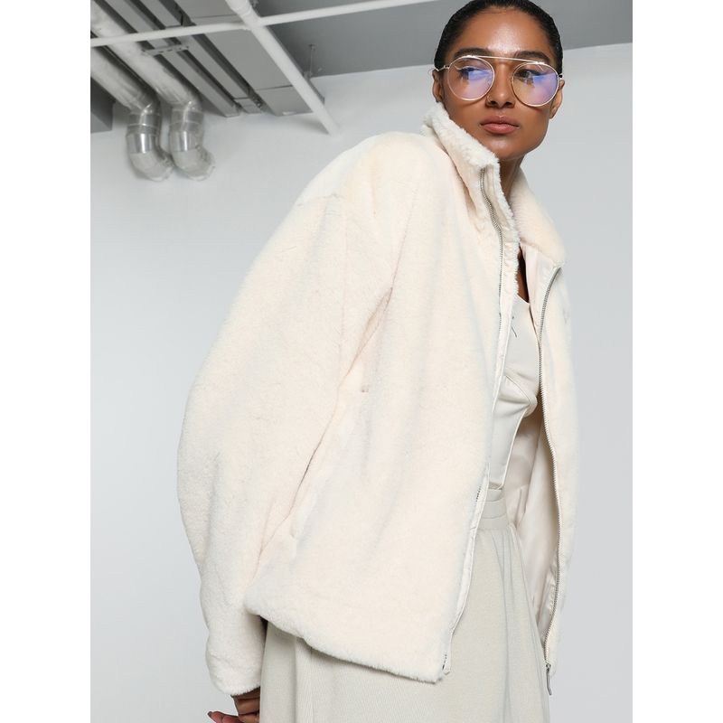 Puma Soft Fleece Women White Jacket (S)