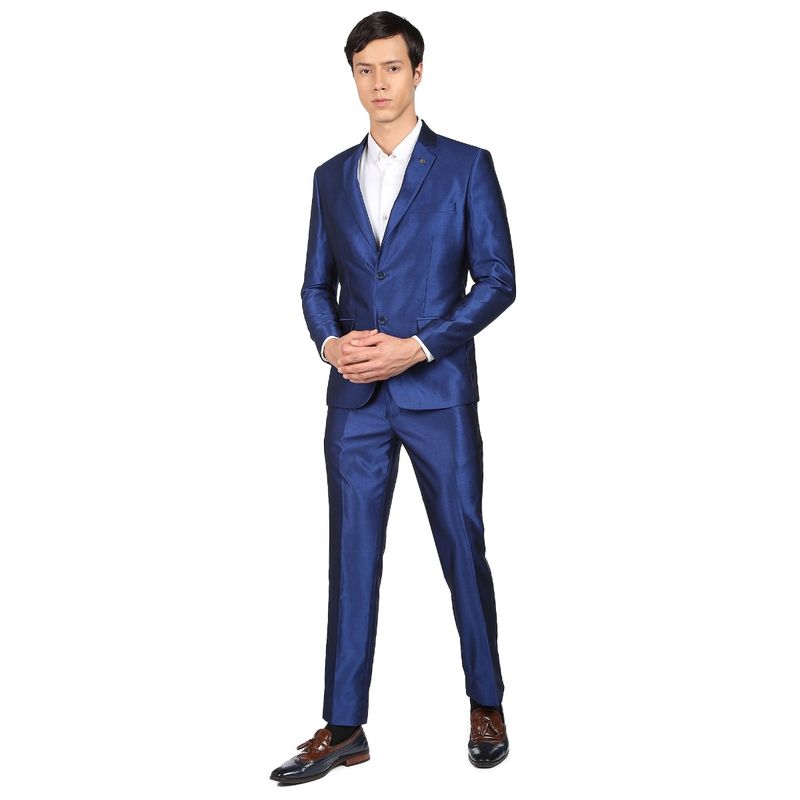 AD By Arvind Men Royal Blue Single Breasted Two Piece Suit (Set of 2) (38)