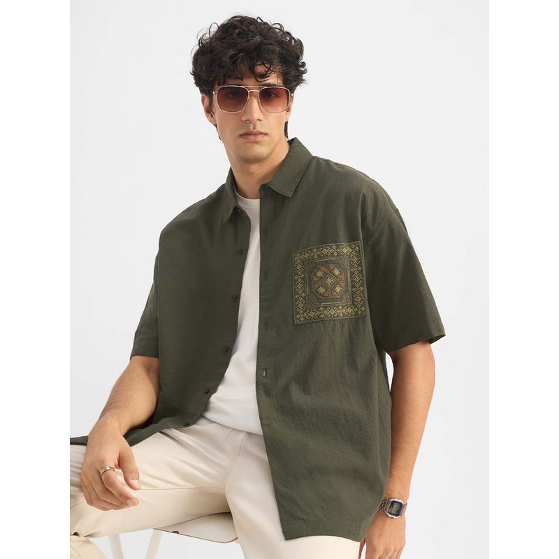 The Souled Store Hawaiian: Indie Olive Men's Holiday Shirt (S)