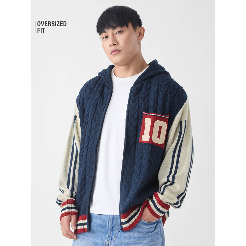 The Souled Store Hooded Vista Men Oversized Pullover Jacket (S)