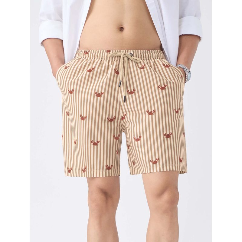 The Souled Store Nautical Crab Print Men Casual Shorts (28)